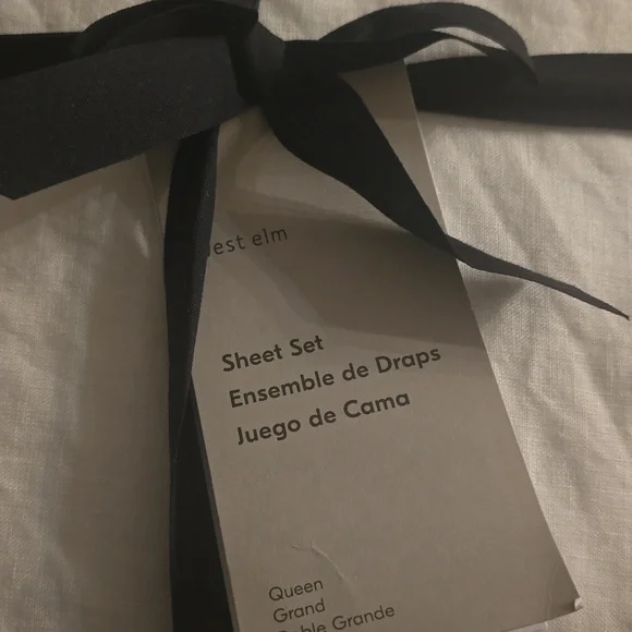 ❤️BUY 2 GET 1 FREE West Elm European Flax Linen Sheet Set, White,vQueen, $279 - Picture 8 of 16